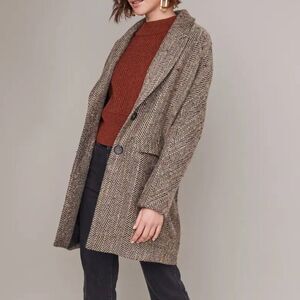 ASTR the Label Wool Blend Keller Peaked Lapel Coat Small